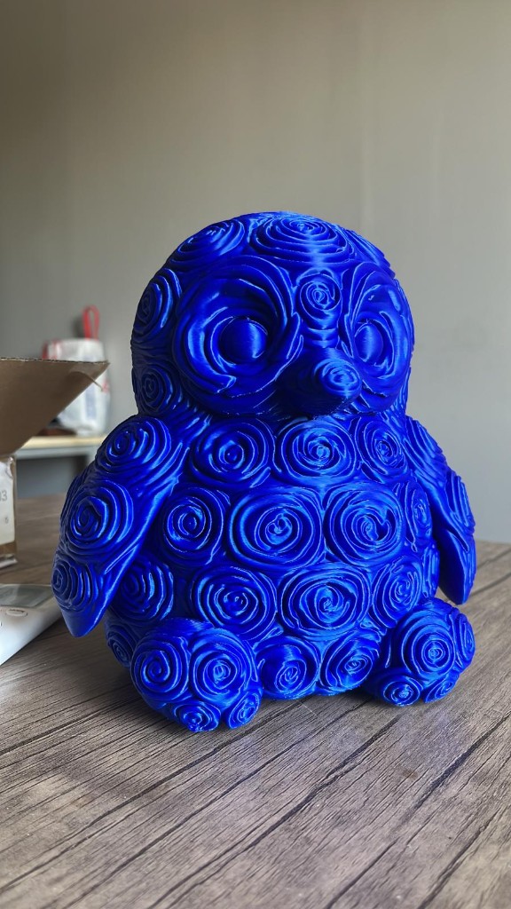 Mavi spiral dokulu FDM dekoratif baykuş